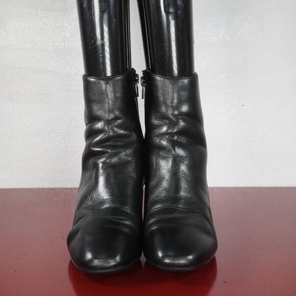Women's Aldo Black Leather Ankle Fashion Boots Booties 8.5 - Picture 2 of 6